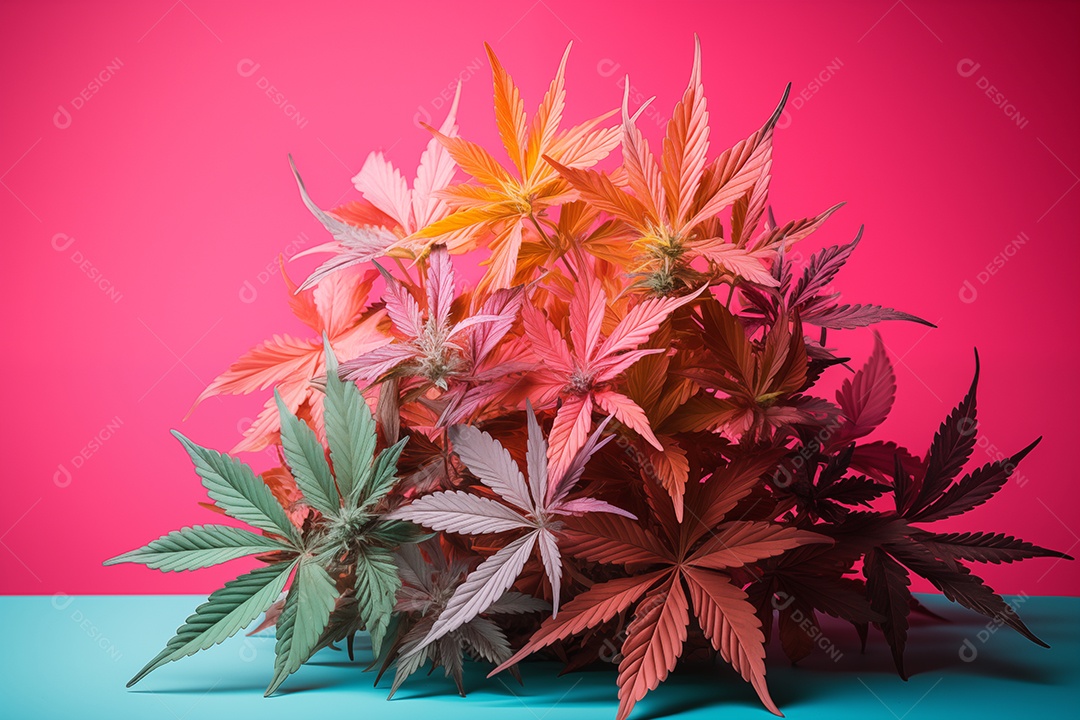 Cannabis em cor pastel sai como um tema de desenho animado