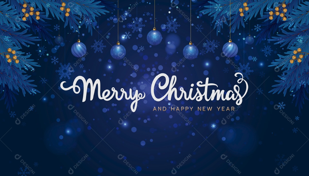 Feliz Natal e Feliz Ano Novo Ilustração Vetor EPS