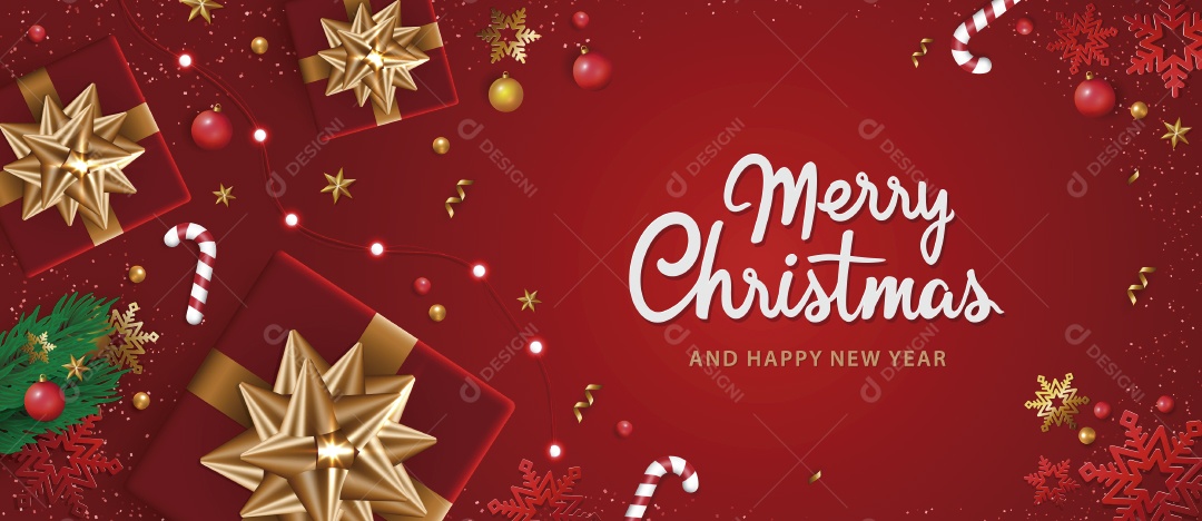 Feliz Natal e Feliz Ano Novo Ilustração Vetor EPS