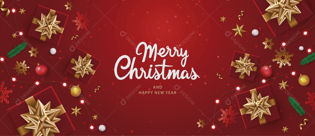 Feliz Natal e Feliz Ano Novo Ilustração Vetor EPS