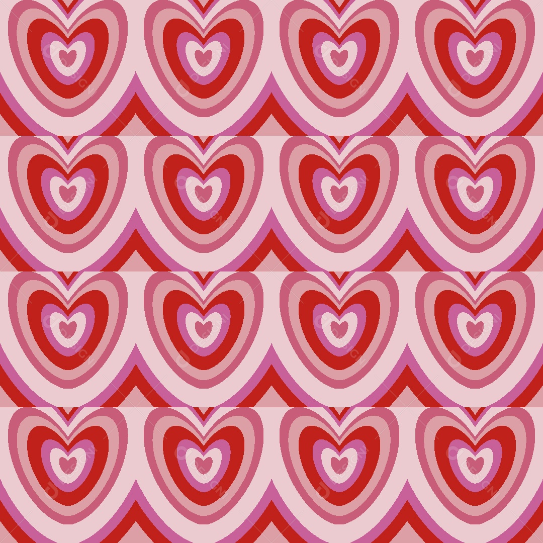 Padrão de Corações Ilustração Vetor EPS