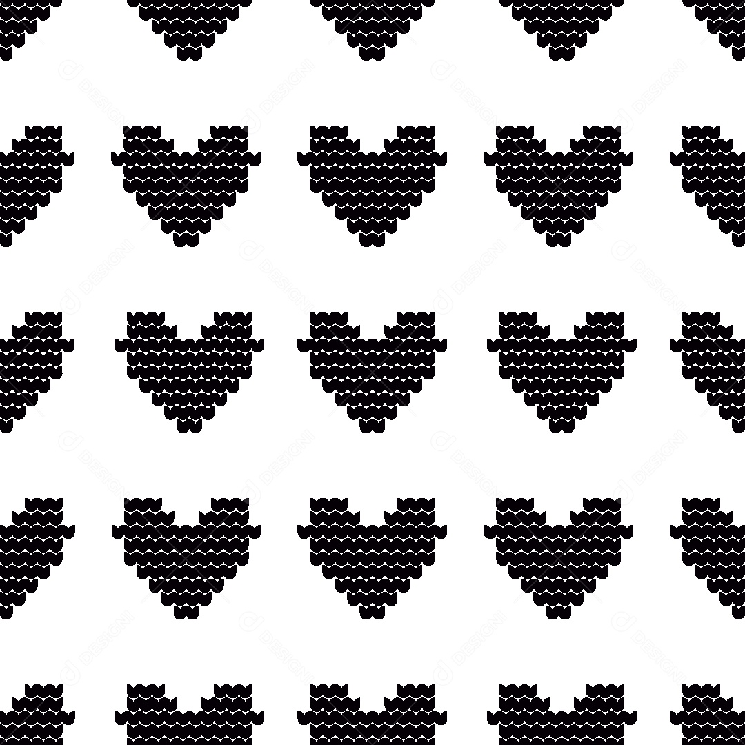 Padrão de Corações Ilustração Vetor EPS