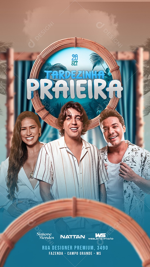 Social Media Flyer Story Tardezinha Praieira PSD Editável