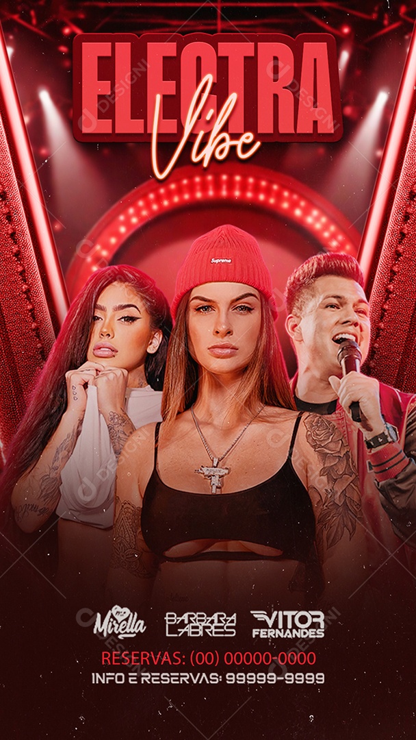 Social Media Flyer Story Electra Vibe PSD Editável
