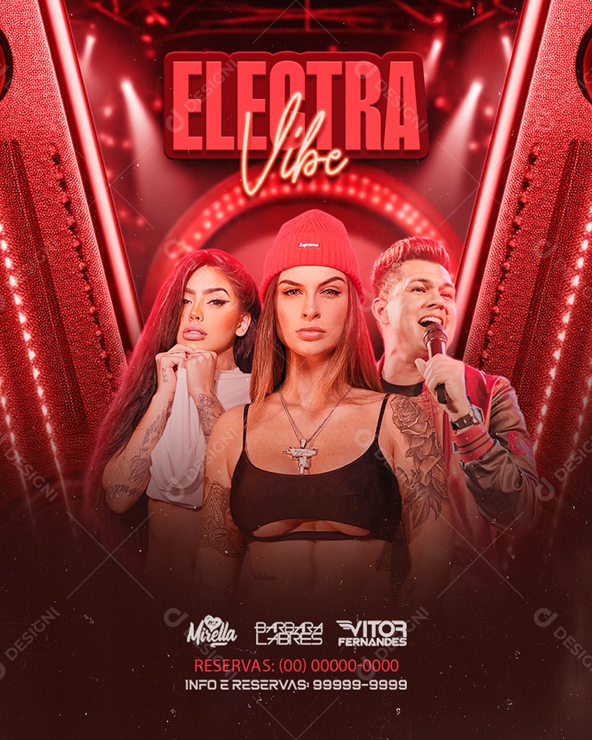 Social Media Flyer Feed Electra Vibe PSD Editável