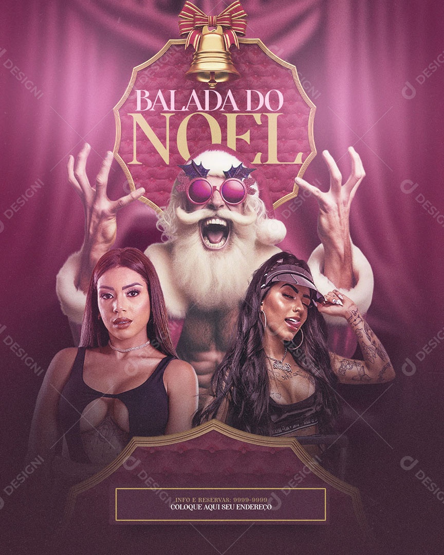 Social Media Flyer Feed Balada Do Noel PSD Editável