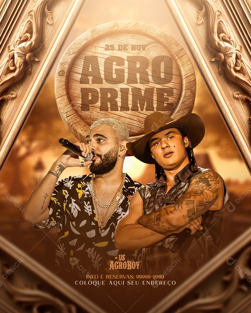 Social Media Flyer Feed Agro Prime Us Agroboy PSD Editável