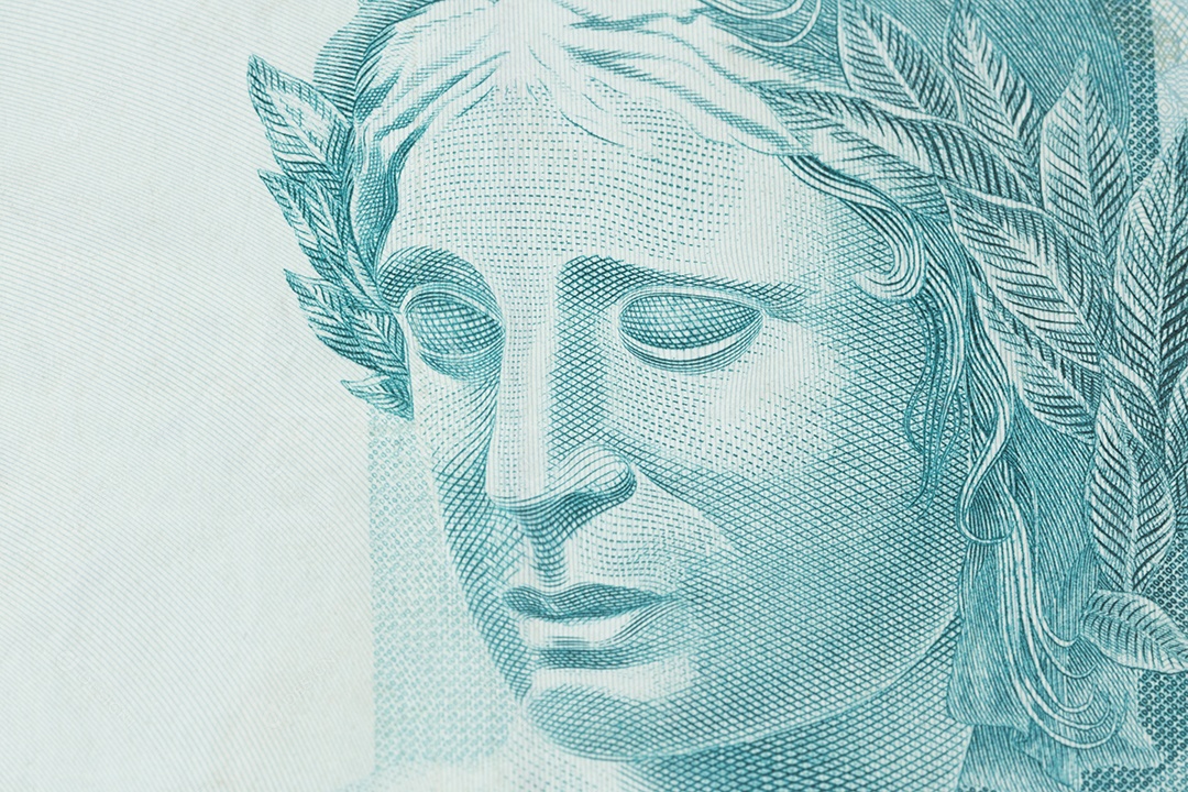 Closeup em dinheiro brasileiro de 100 notas imagem conceitual da economia do brasil