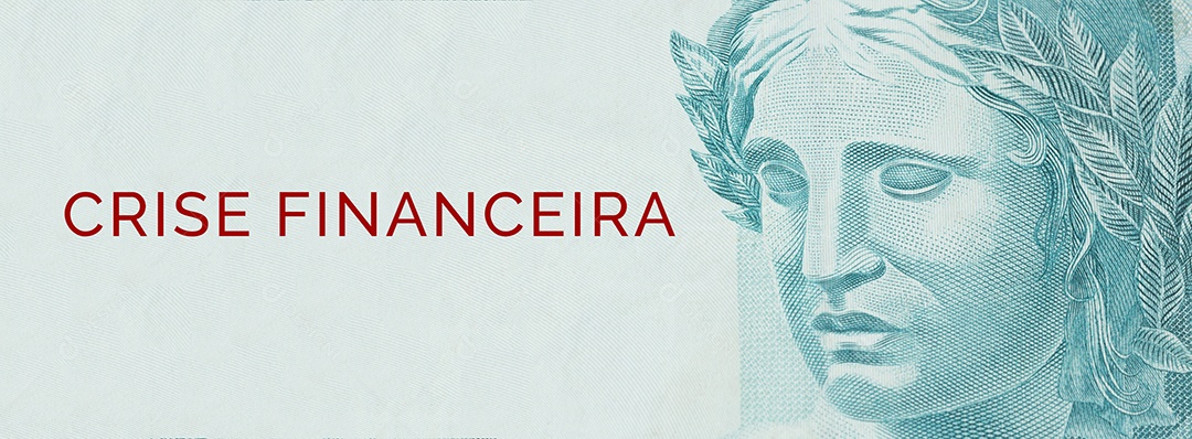 A efígie da República retratada como um fracasso do dinheiro brasileiro escrita crise financeira em português