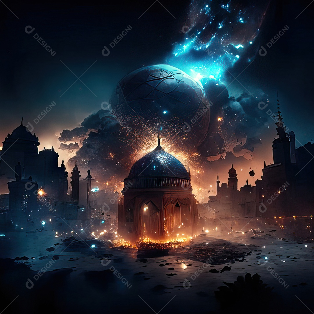 Retrato de mesquita destruída