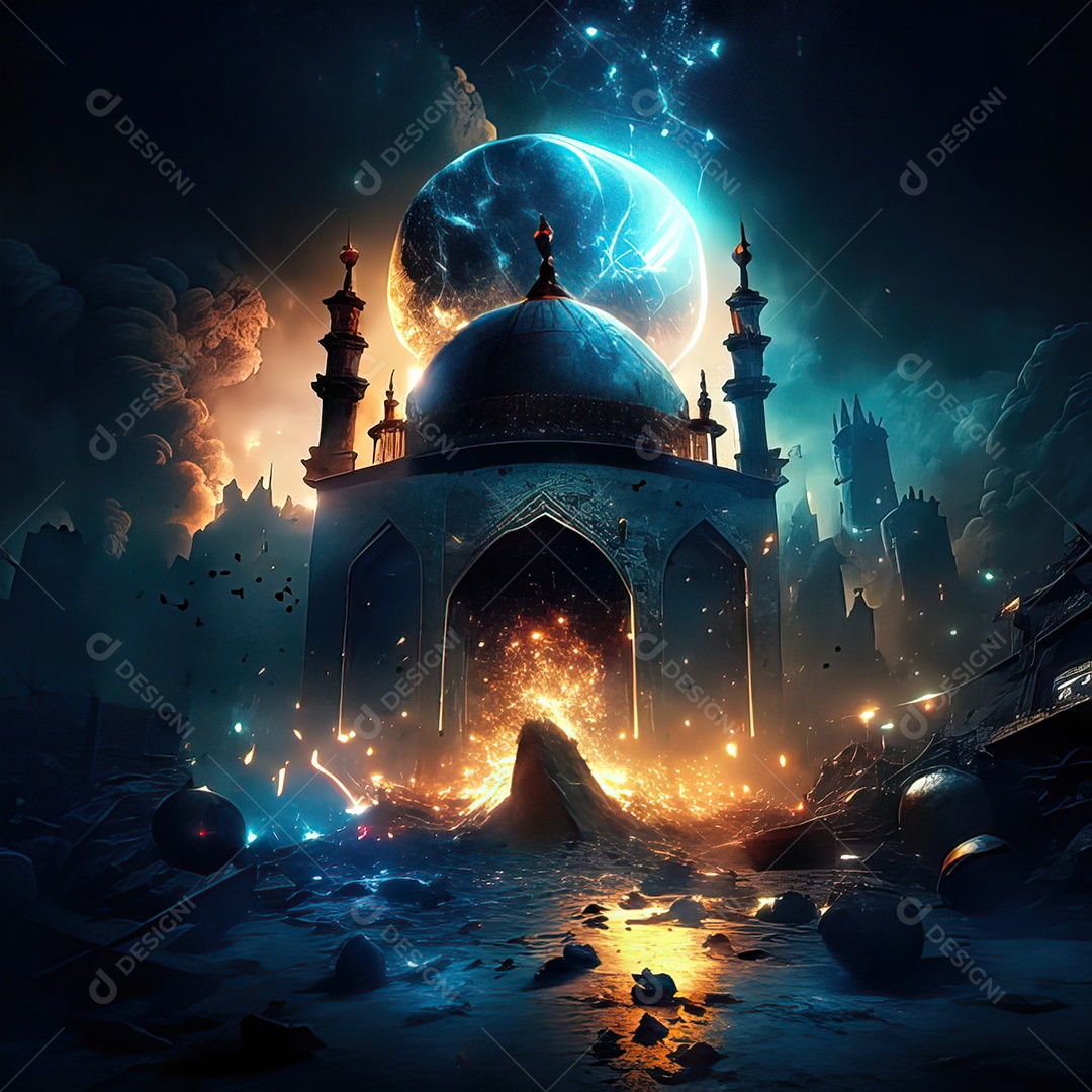 Retrato de mesquita destruída