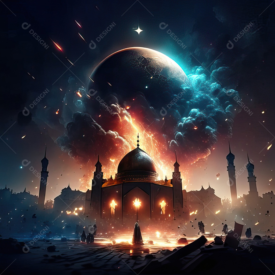 Retrato de mesquita destruída