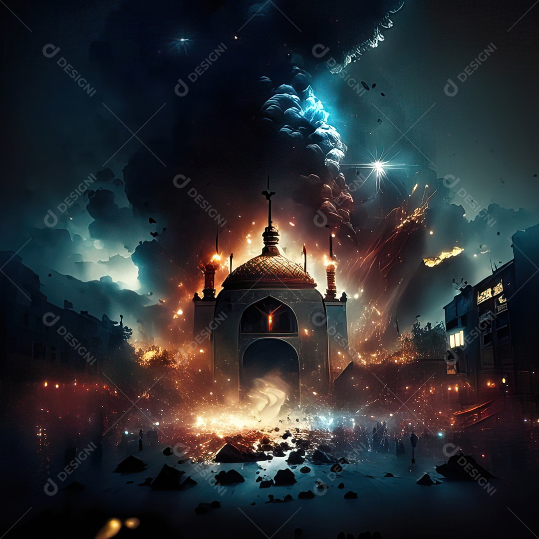 Retrato de mesquita destruída