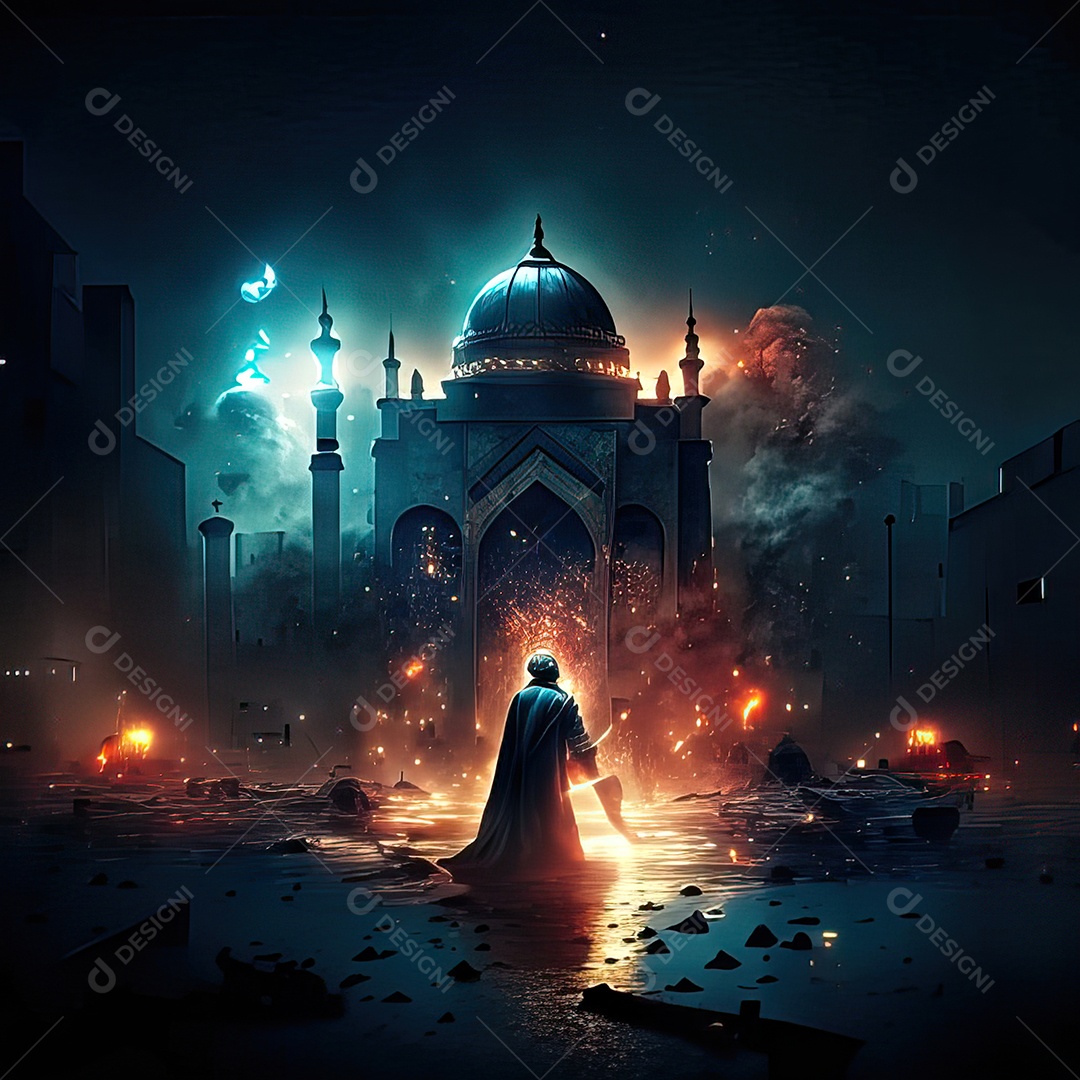 Retrato de mesquita destruída