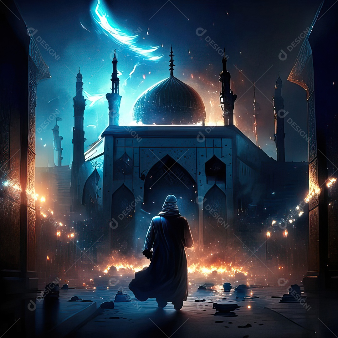 Retrato de mesquita destruída