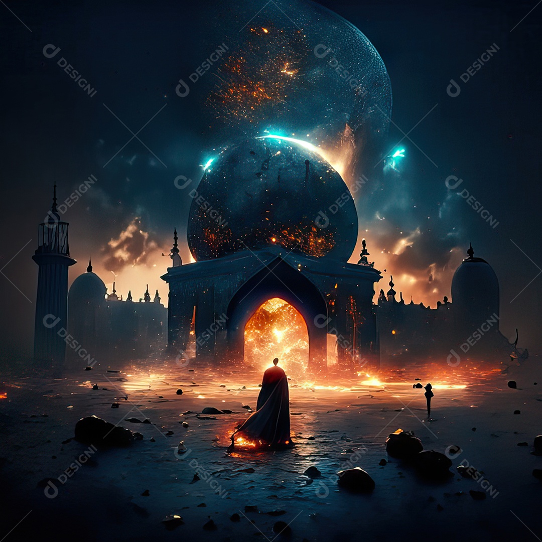 Retrato de mesquita destruída