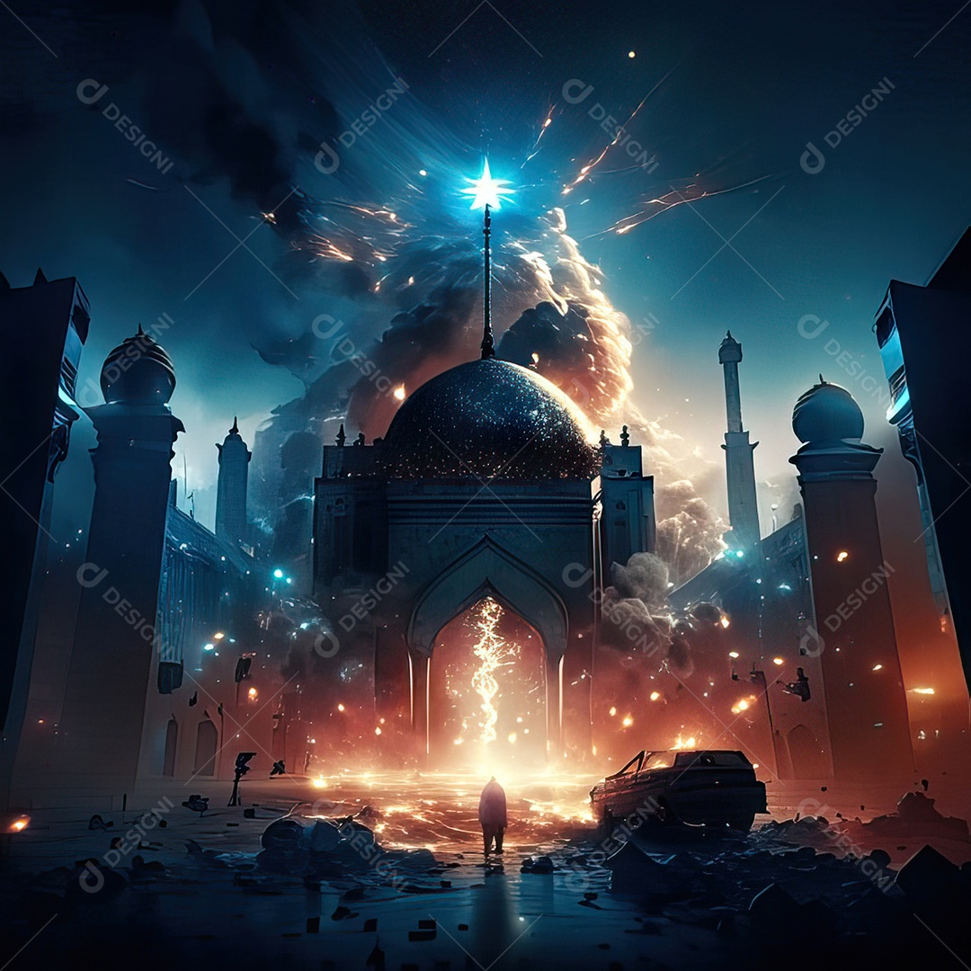 Retrato de mesquita destruída