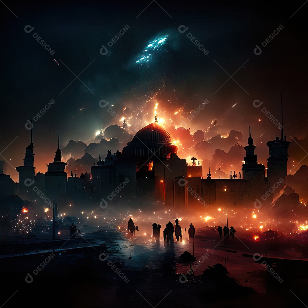 Retrato de mesquita destruída