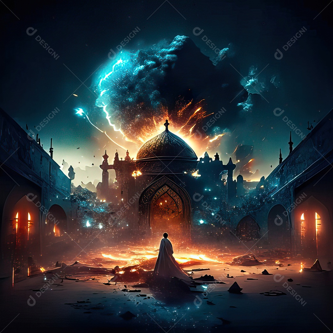 Retrato de mesquita destruída