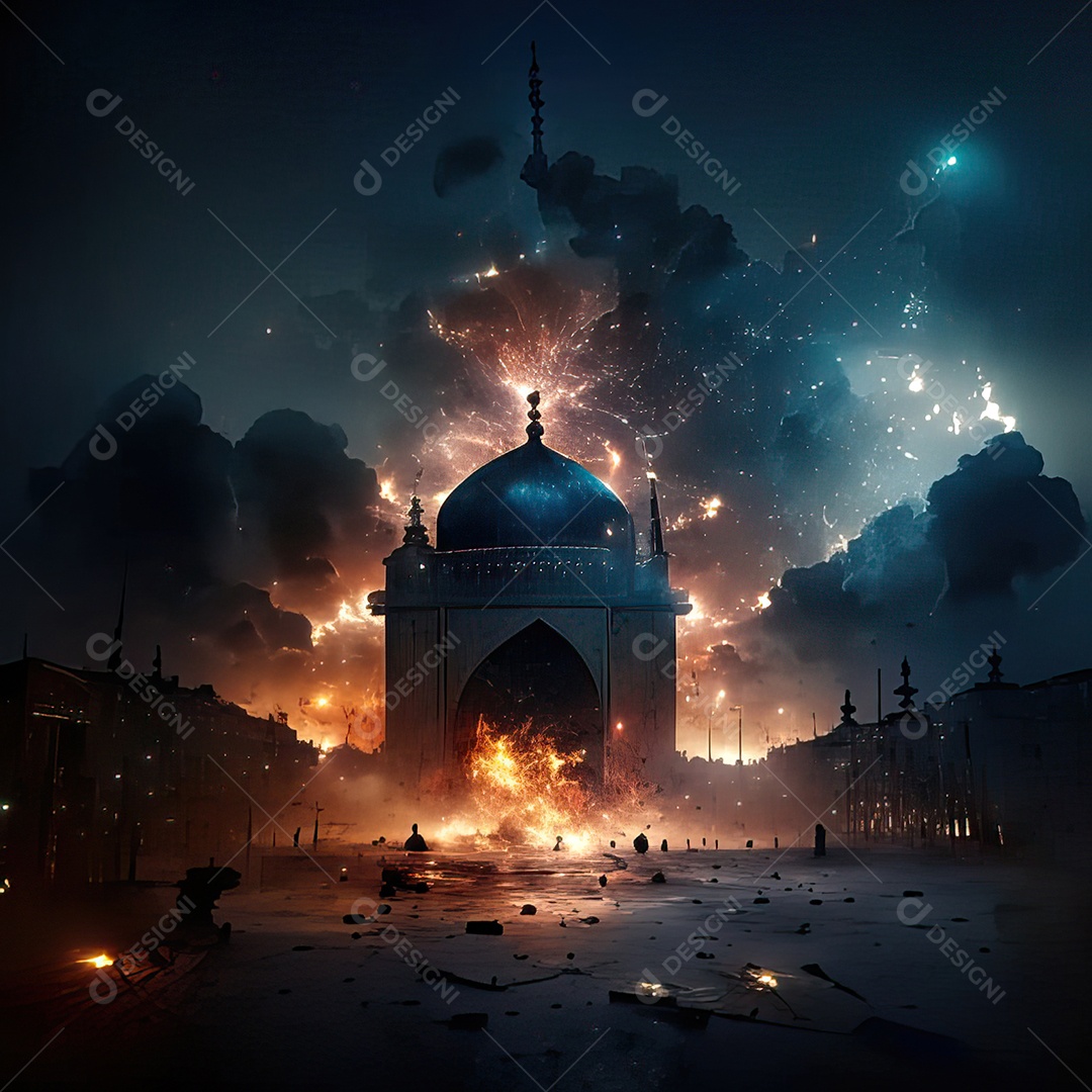 Retrato de mesquita destruída