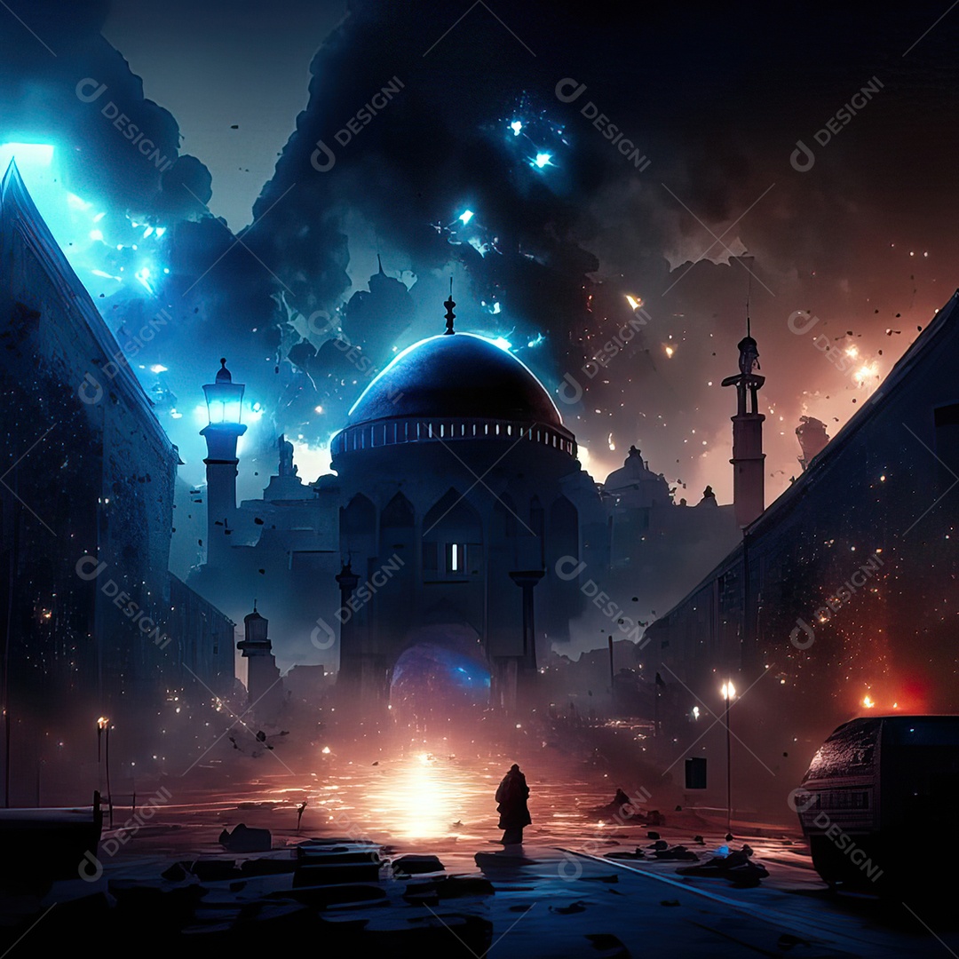 Retrato de mesquita destruída