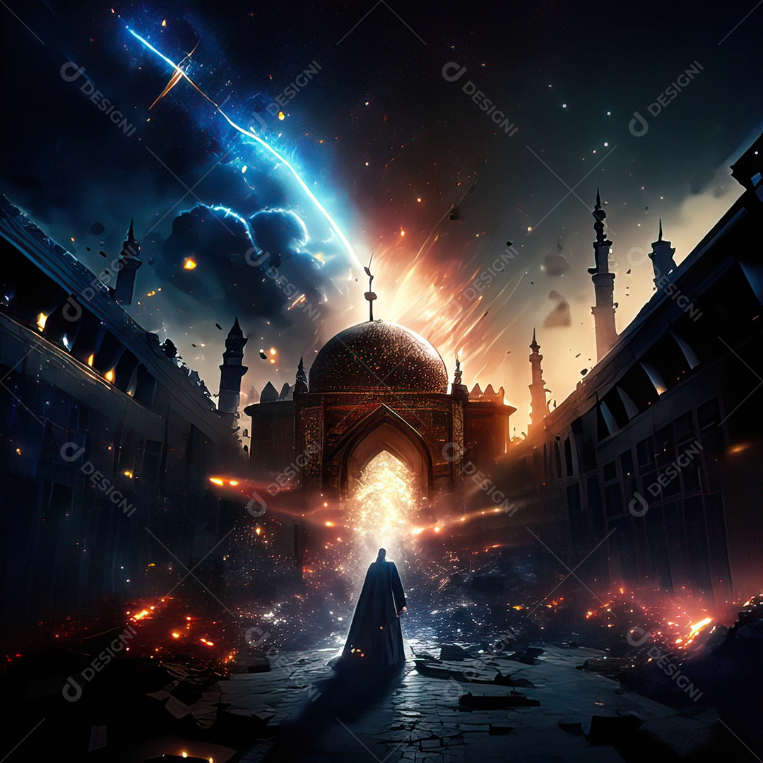 Retrato de mesquita destruída