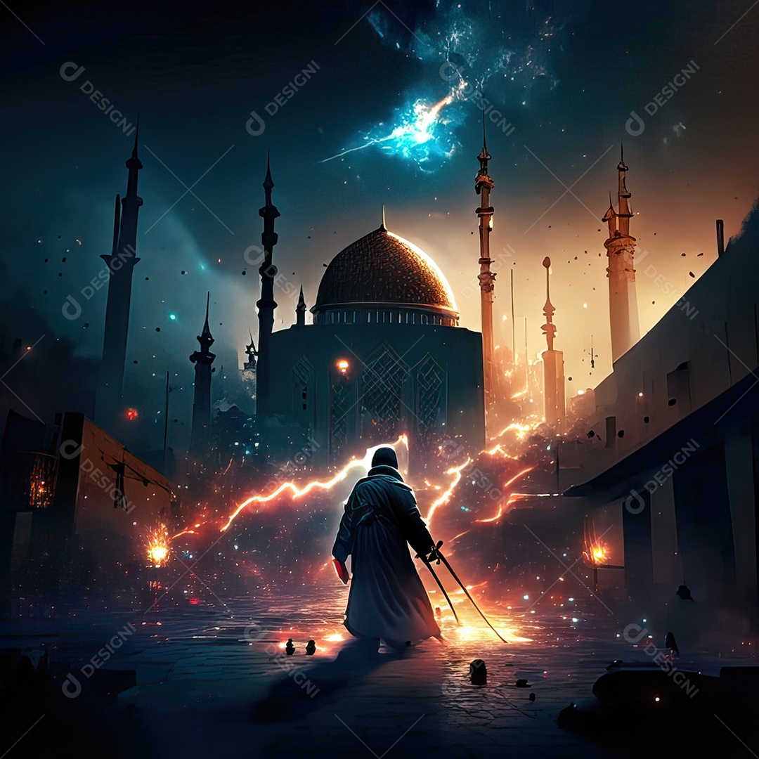 Retrato de mesquita destruída