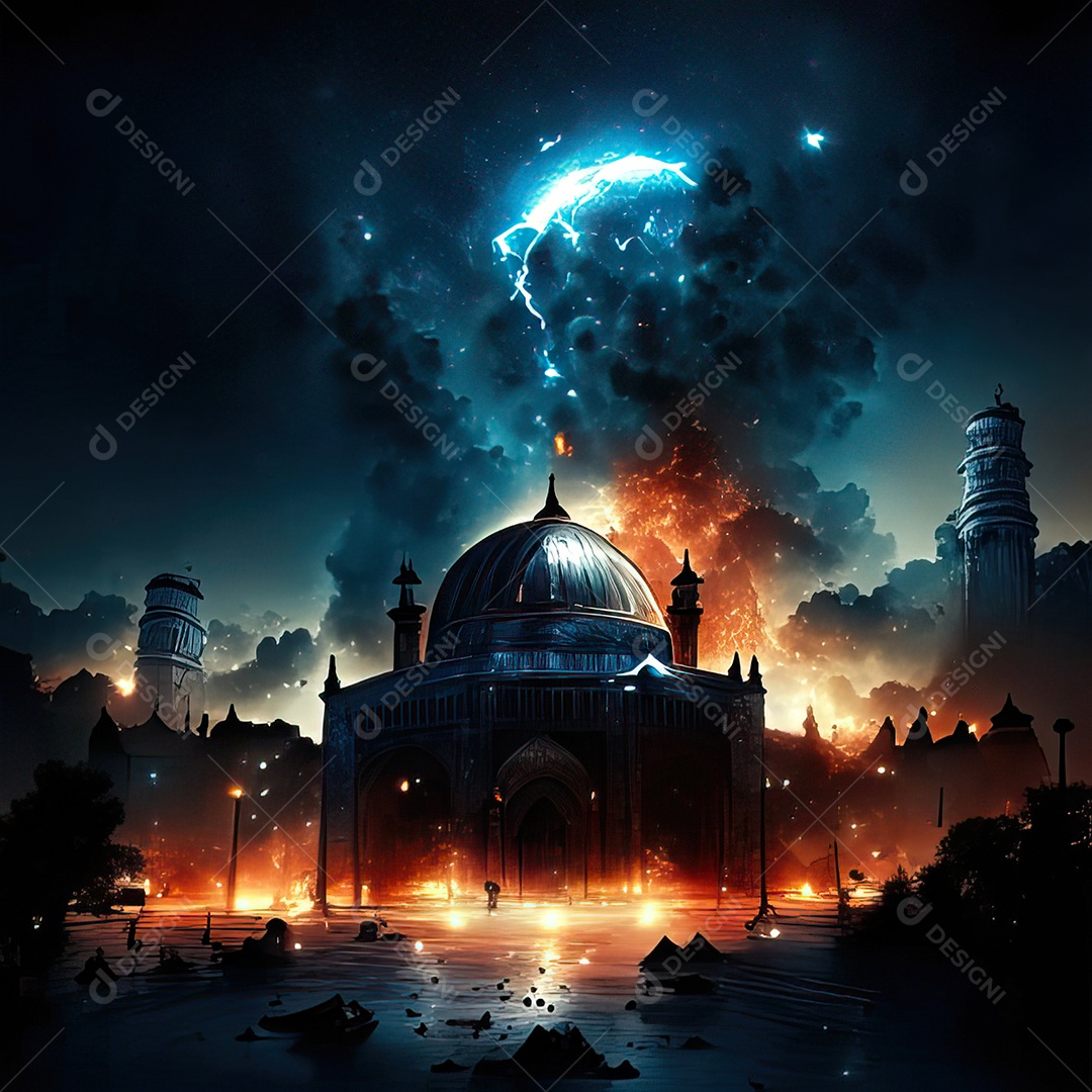 Retrato de mesquita destruída