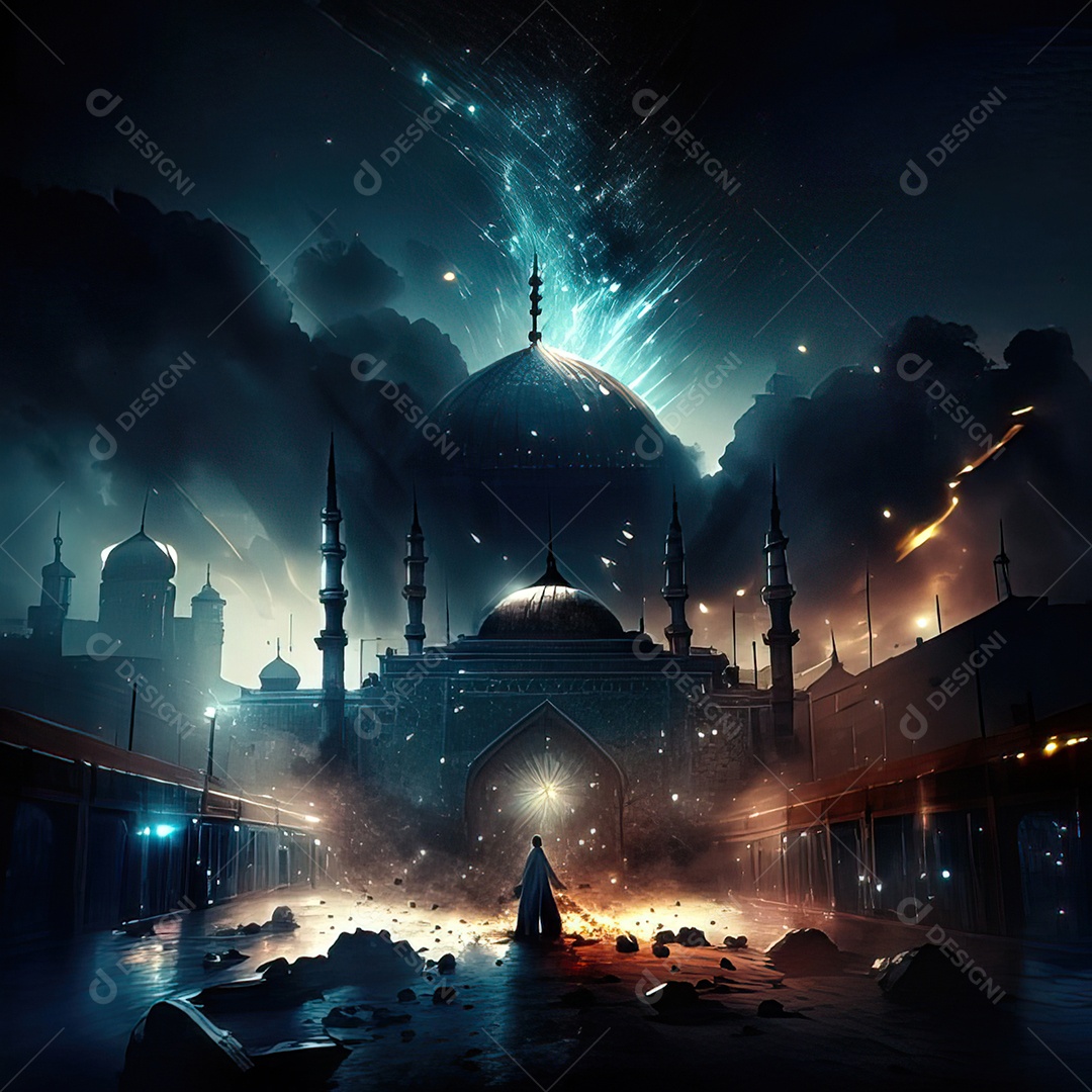 Retrato de mesquita destruída