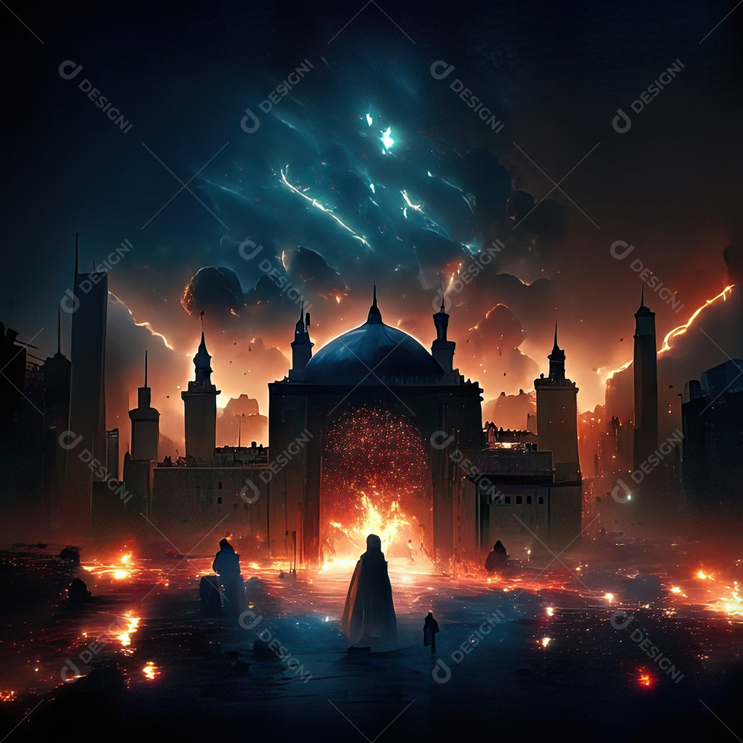 Retrato de mesquita destruída