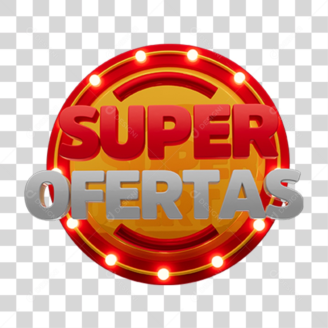 Selo 3D Super Oferta Para Composição PNG Transparente