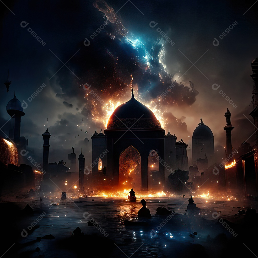 Retrato de mesquita destruída