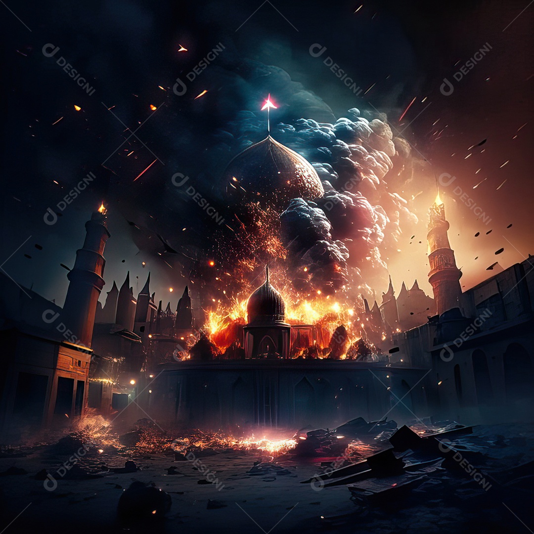 Retrato de mesquita destruída