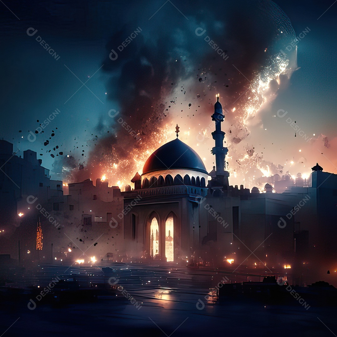 Retrato de mesquita destruída