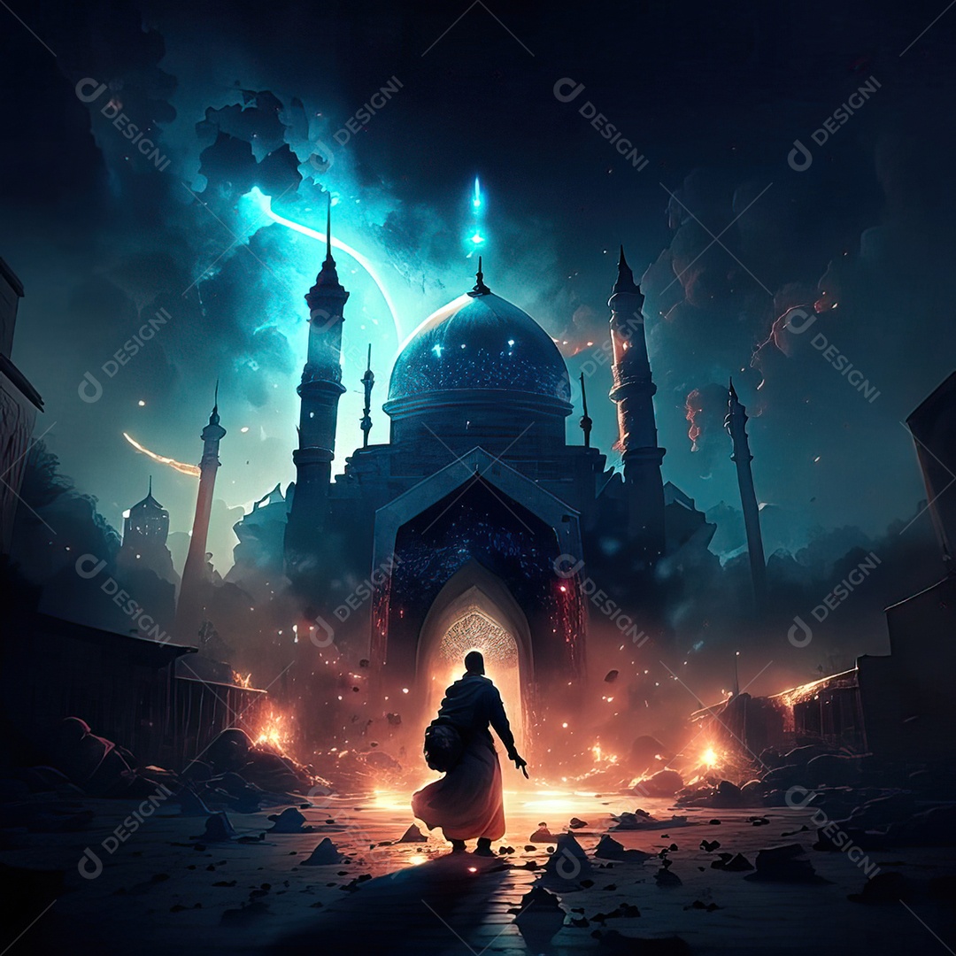 Retrato de mesquita destruída