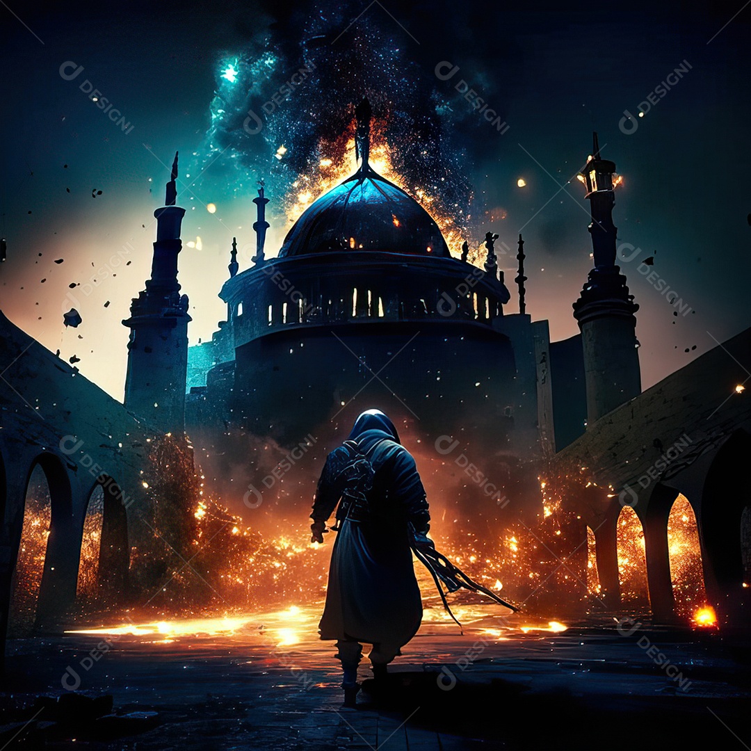 Retrato de mesquita destruída