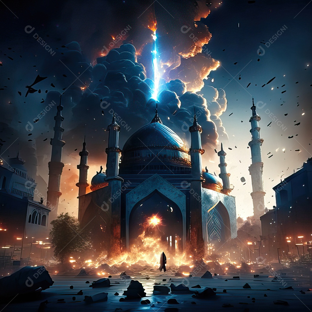 Retrato de mesquita destruída