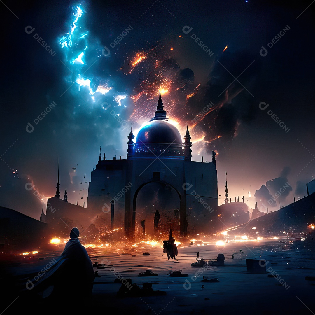 Retrato de mesquita destruída