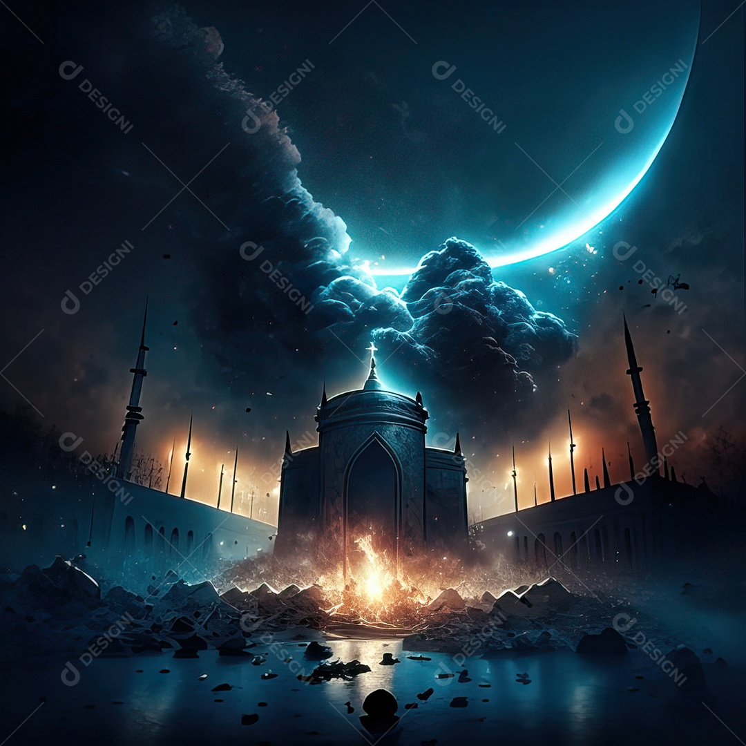 Retrato de mesquita destruída