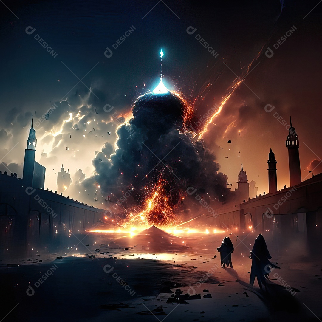 Retrato de mesquita destruída