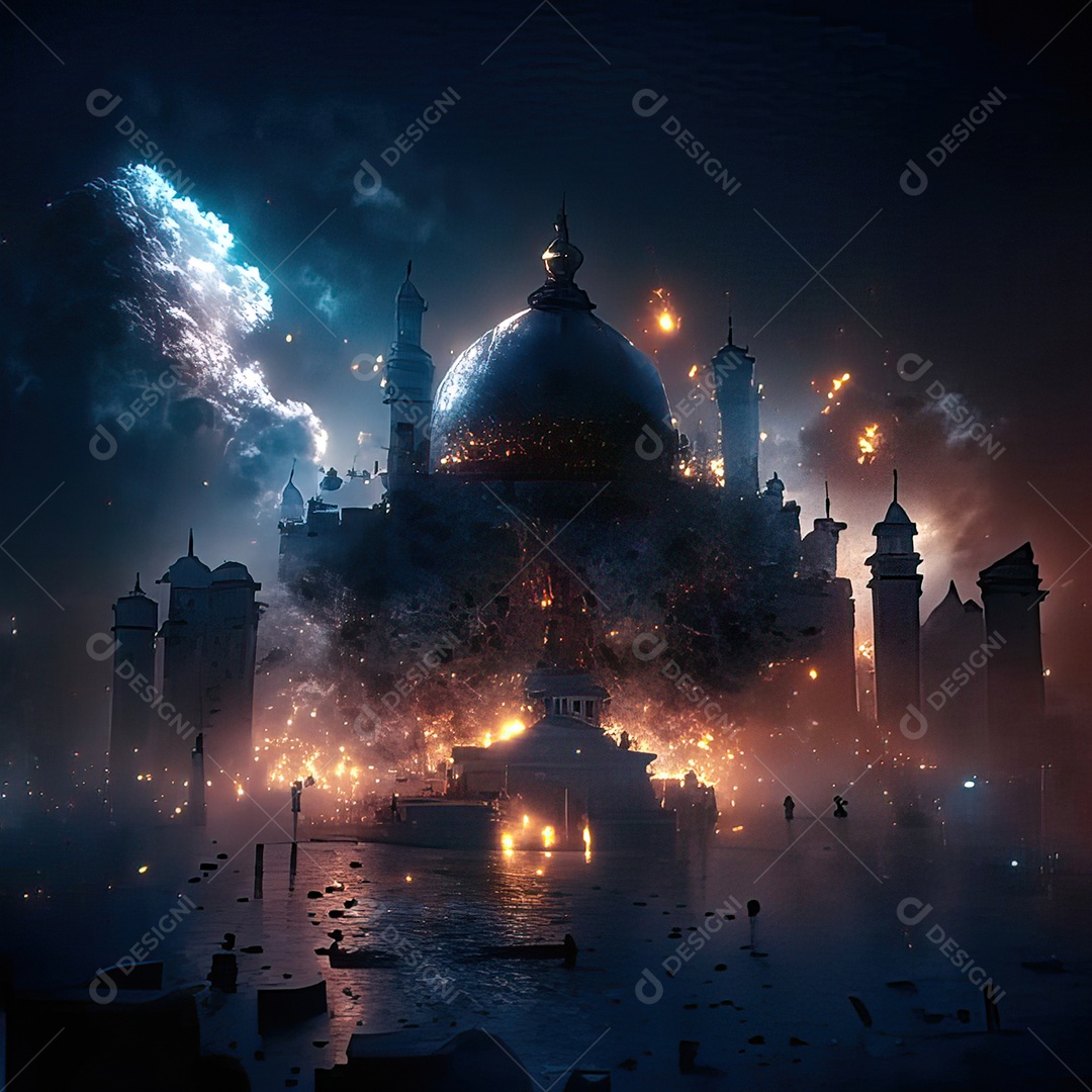 Retrato de mesquita destruída