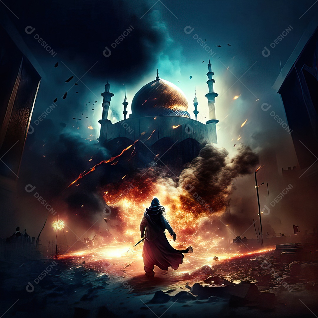 Retrato de mesquita destruída