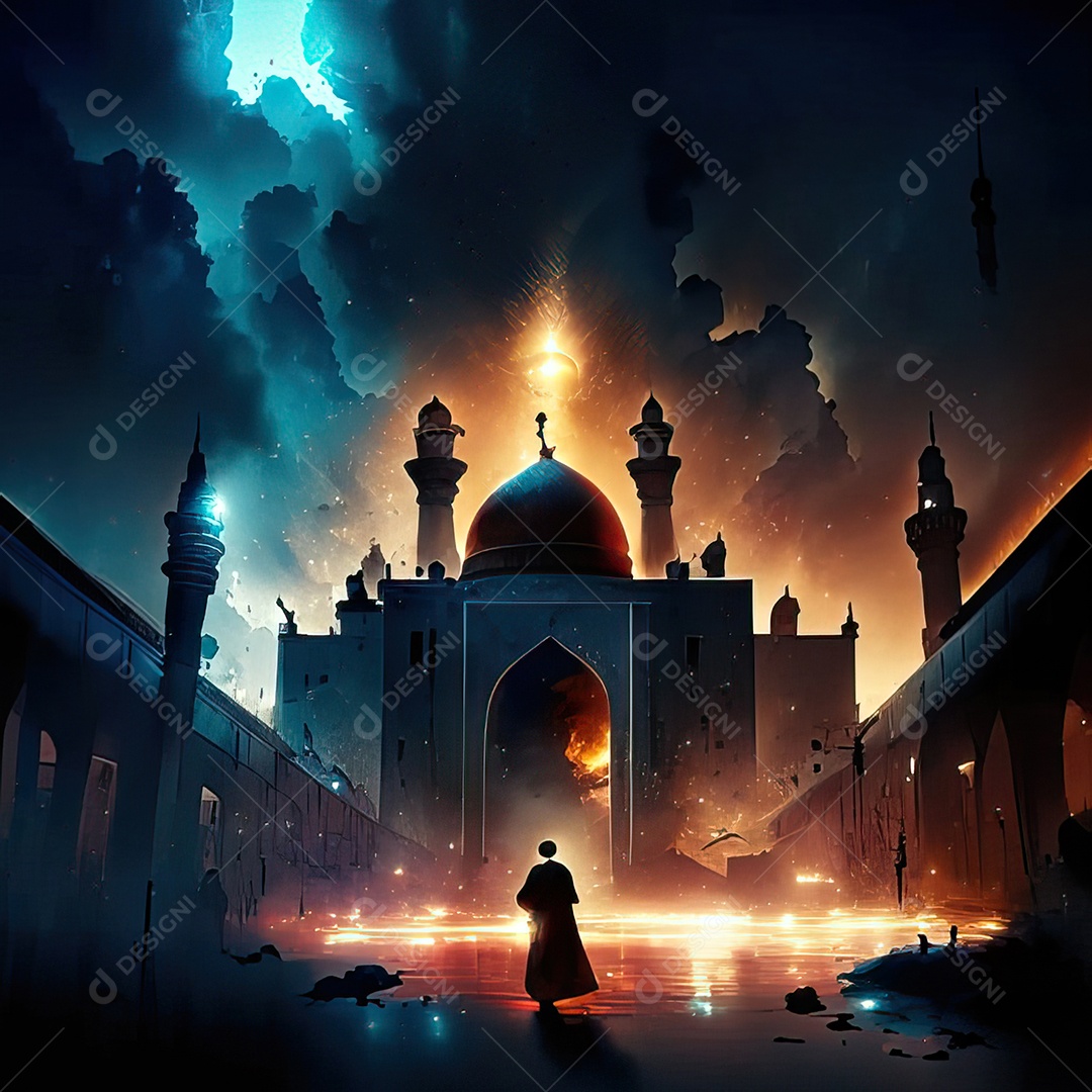 Retrato de mesquita destruída