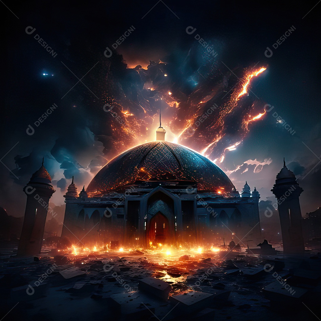 Retrato de mesquita destruída