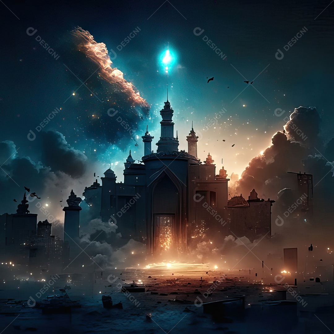 Retrato de mesquita destruída