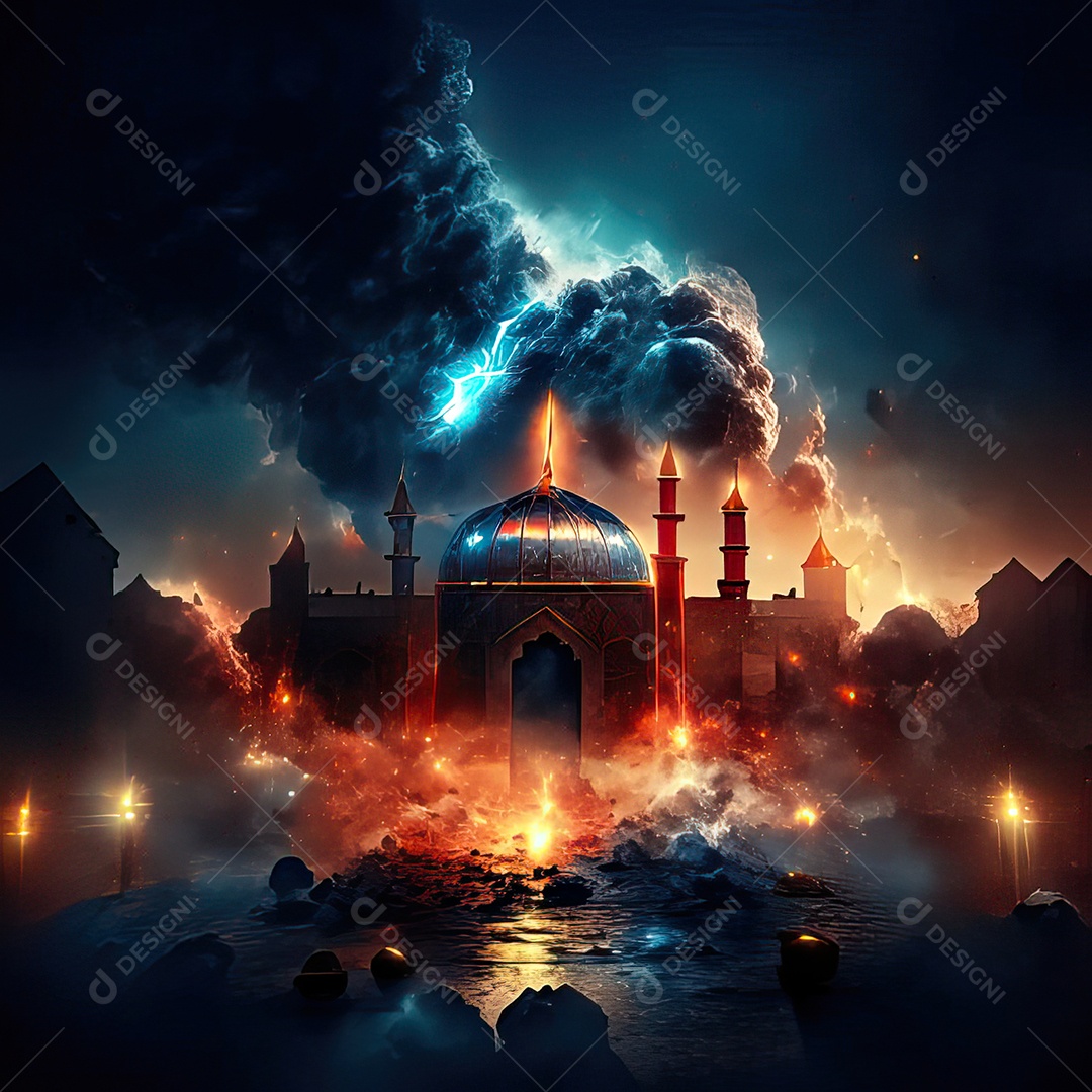 Retrato de mesquita destruída