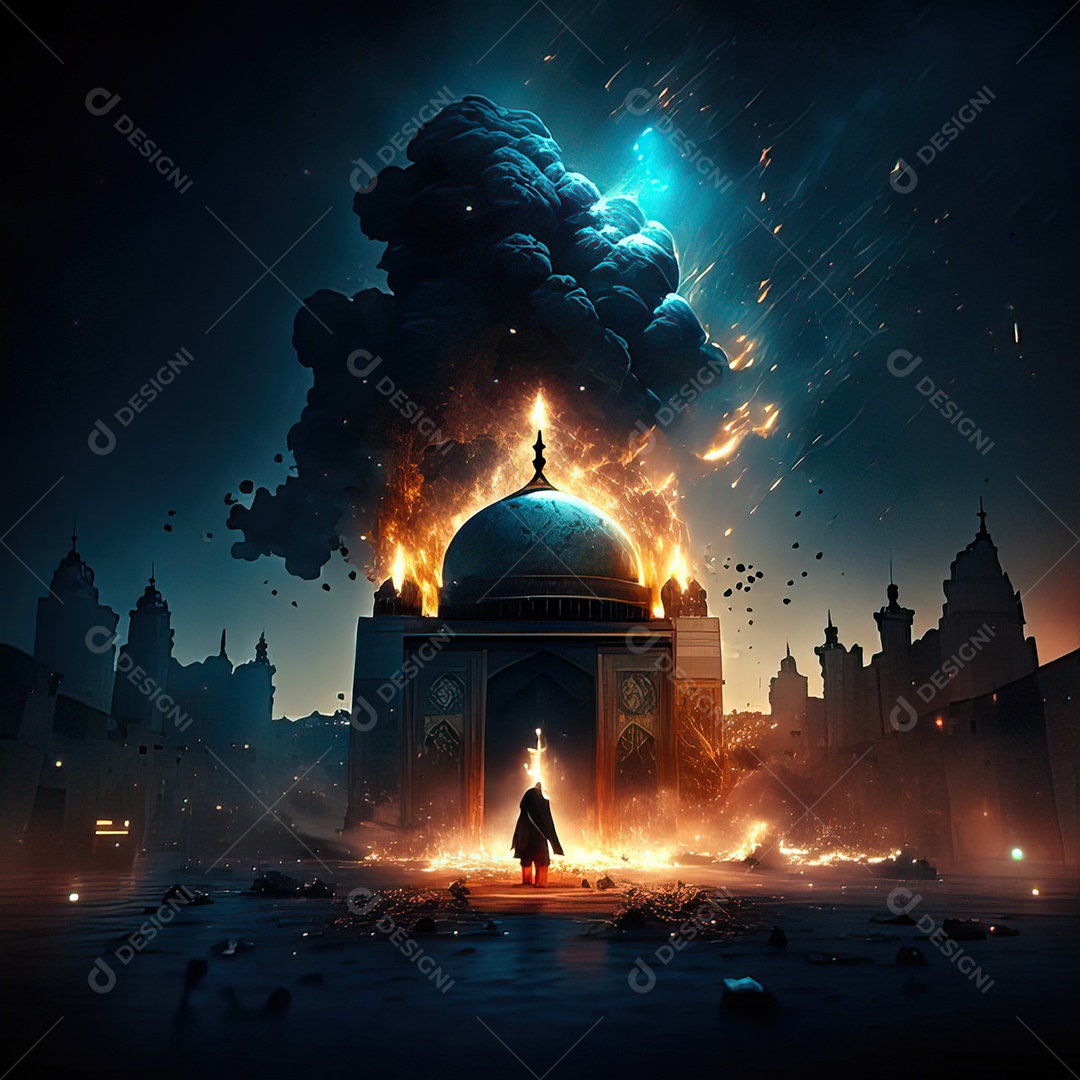 Retrato de mesquita destruída