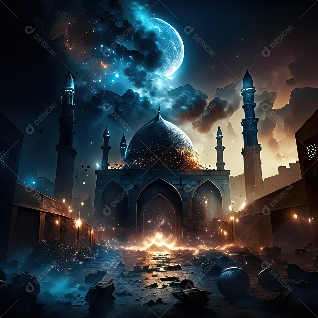 Retrato de mesquita destruída