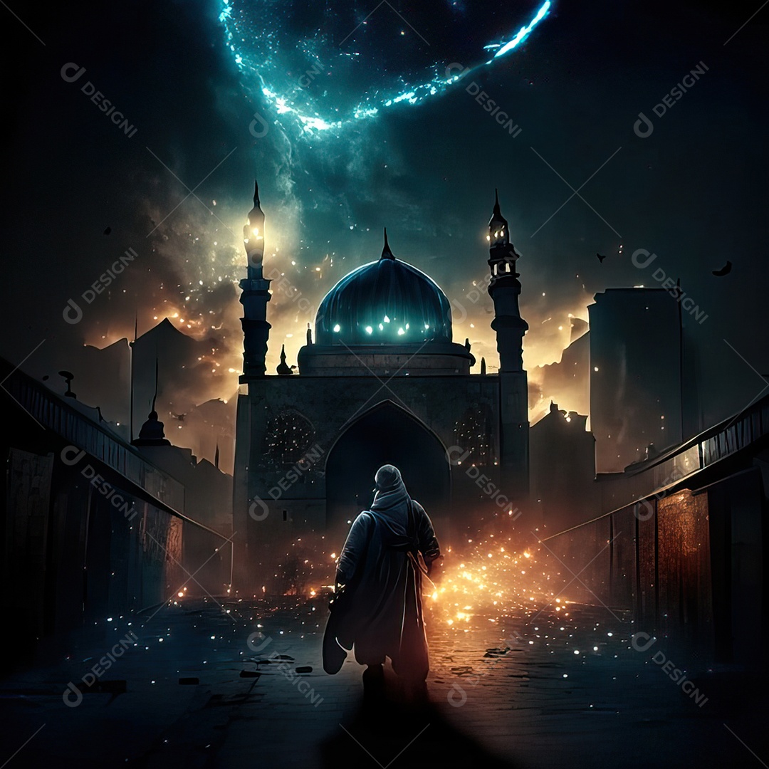 Retrato de mesquita destruída