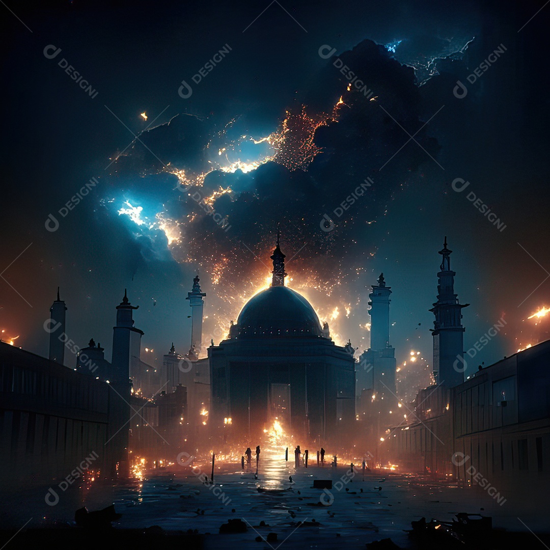 Retrato de mesquita destruída